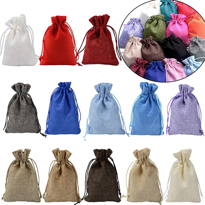 Jute Bag Packaging - 10/5 pçs juta cordão natural saco