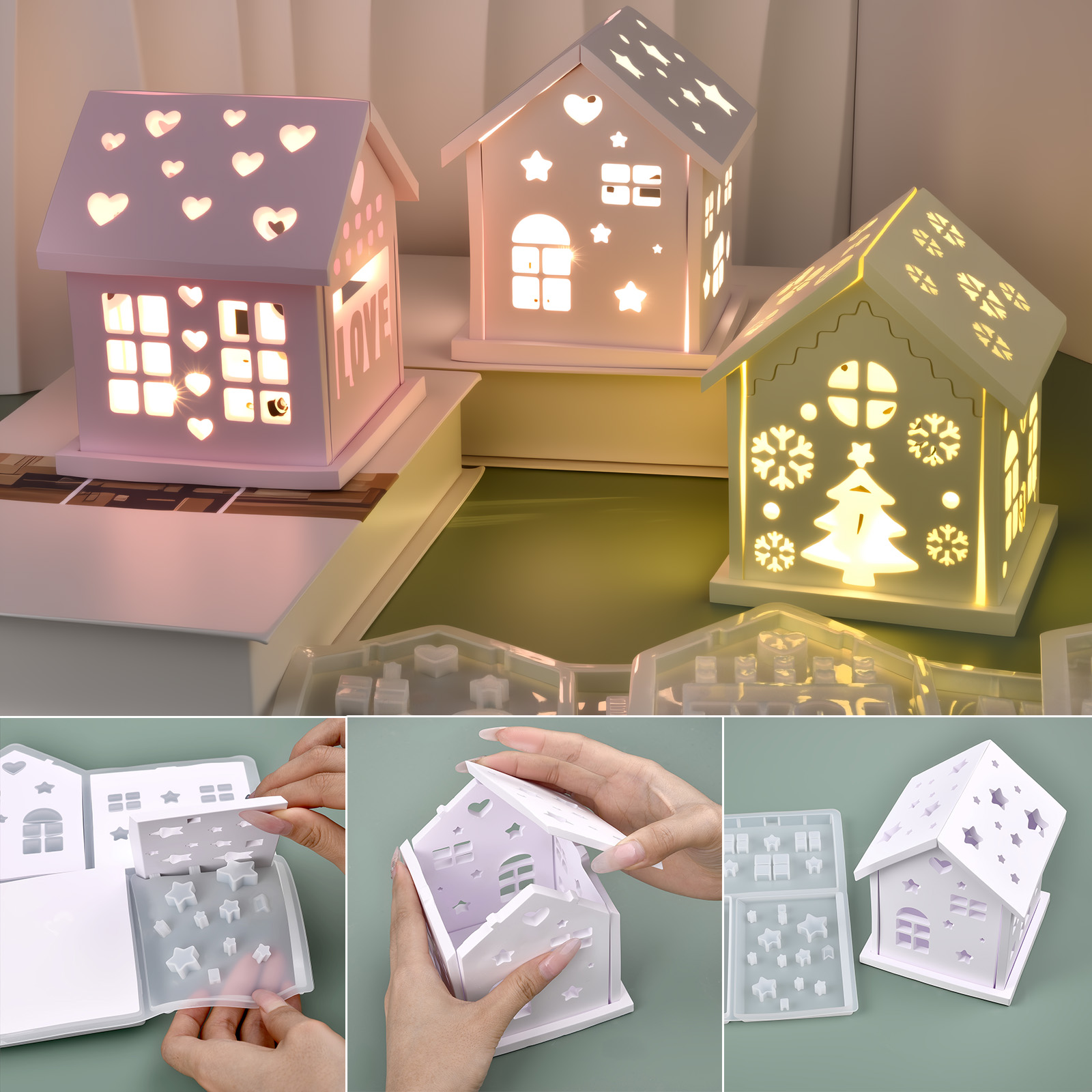 Candle Making Tutorial - Casa 3d molde de silicone diy