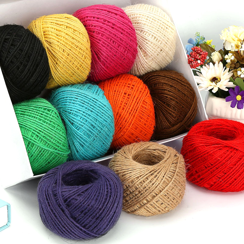 Jute Bag Packaging - Fio de juta natural colorido de