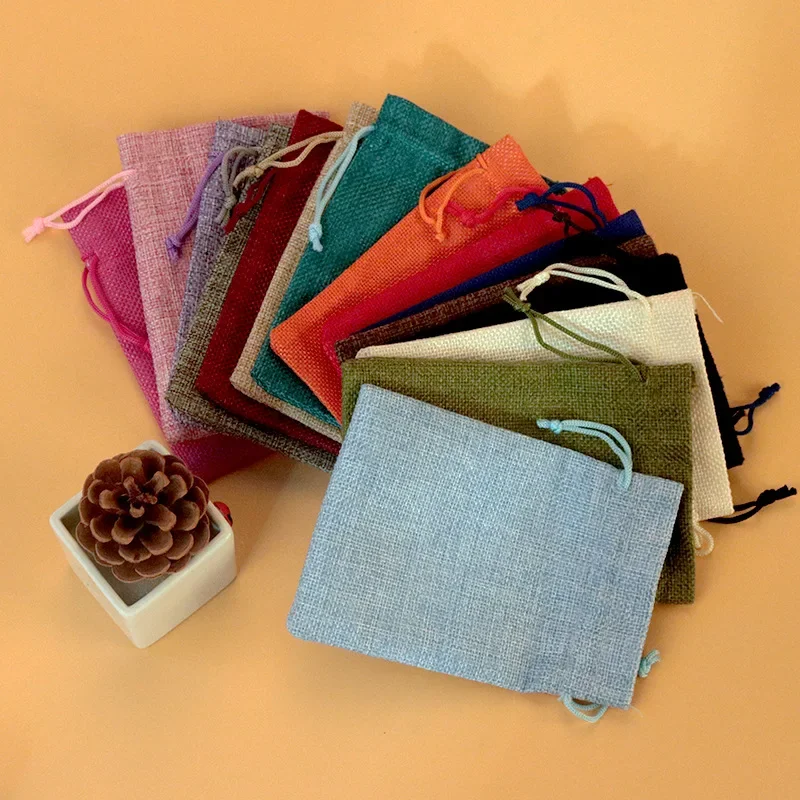50pcs Sacos de Juta com Cordão - Jute Bag Packaging avaliação e preço