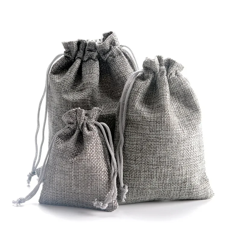 50pcs Sacos de Juta com Cordão - Jute Bag Packaging avaliação e preço