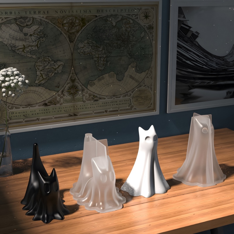 Gato fantasma halloween deskto - Candle Making Tutorial avaliação e preço