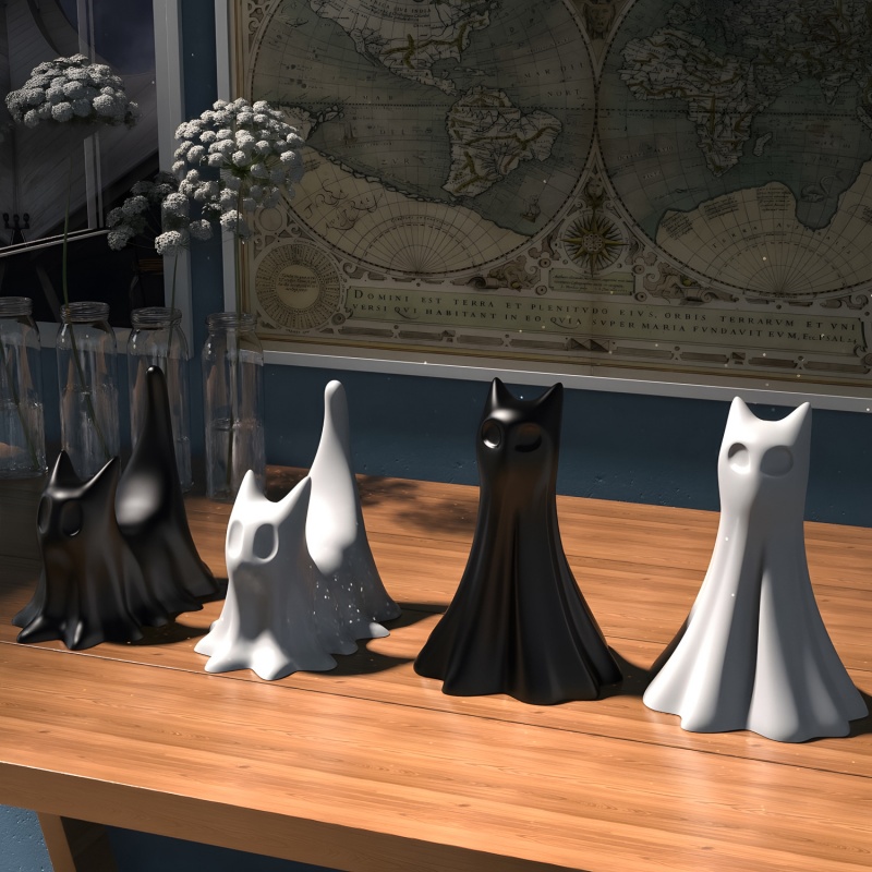 Gato fantasma halloween deskto - Candle Making Tutorial avaliação e preço