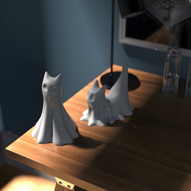Gato fantasma halloween deskto - Candle Making Tutorial avaliação e preço
