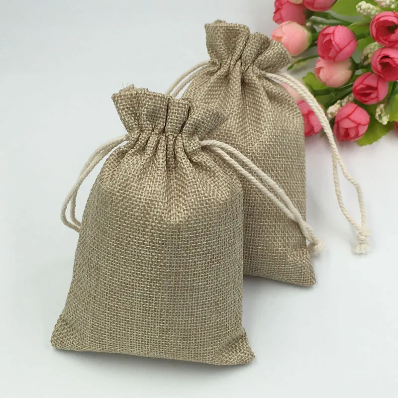 10x14cm 300 peças sacos de jut - Jute Bag Packaging avaliação e preço
