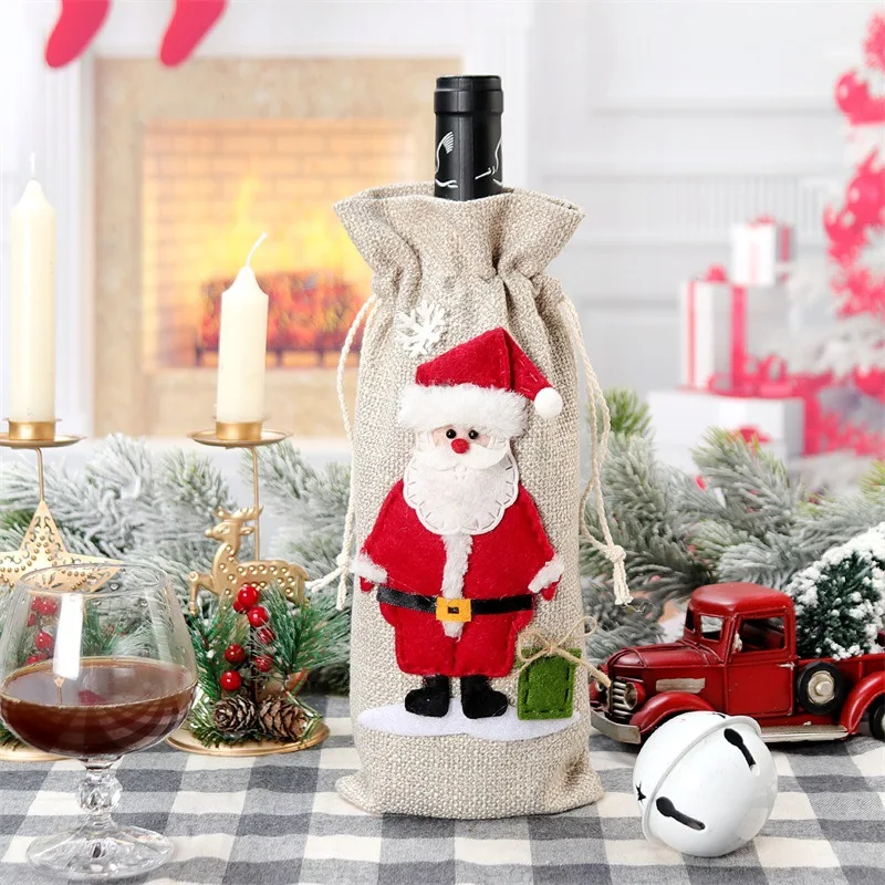Garrafa De Vinho De Natal Tamp - Jute Bag Packaging avaliação e preço