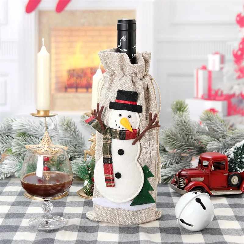 Garrafa De Vinho De Natal Tamp - Jute Bag Packaging avaliação e preço