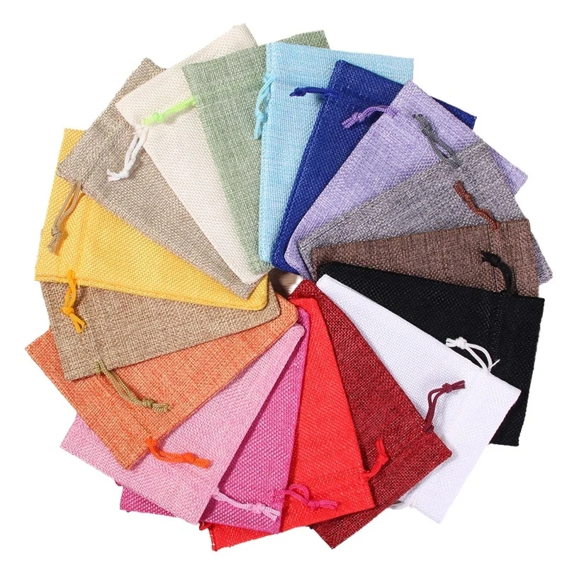 10/50/100 Peças Sacos de Juta  - Jute Bag Packaging avaliação e preço